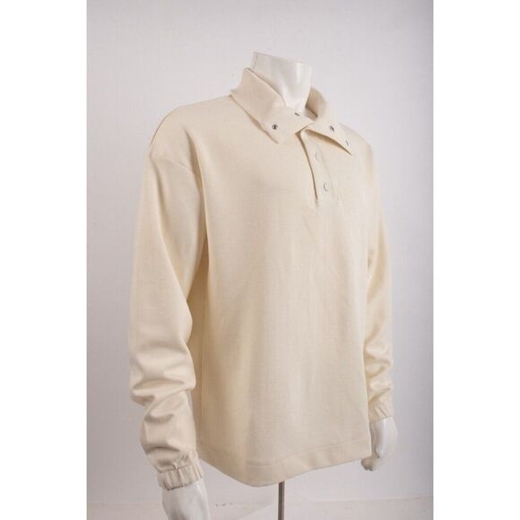 Zara Mens Polo 1/4 Snap Sweatshirt Ivory M Medium 0761/336 NWD - Picture 2 of 7
